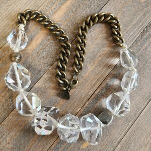 Silpada Clear Crystal and Bronze Necklace